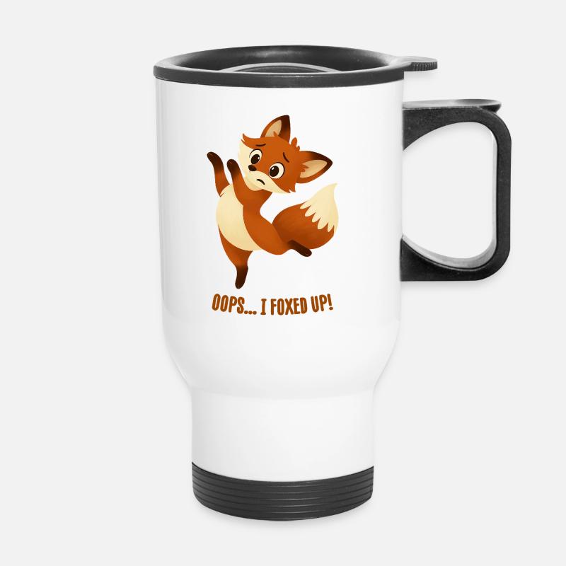 Funny Quote with the Fox - Thermal mug with handle - white