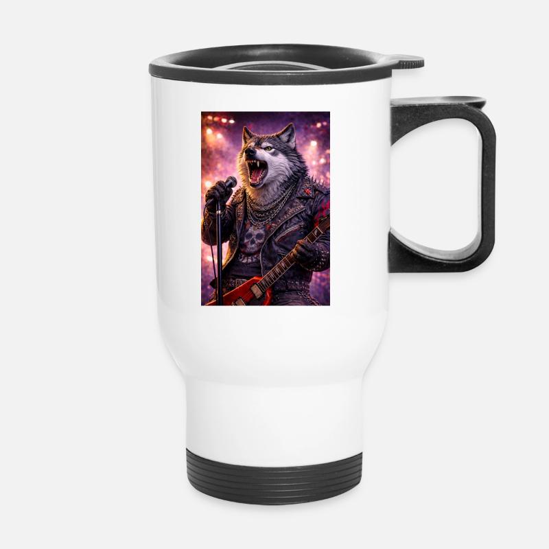 RockyZoo5 - Thermal mug with handle - white