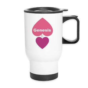 Conception du cœur - Tasse isotherme avec poignée - blanc - Devant
