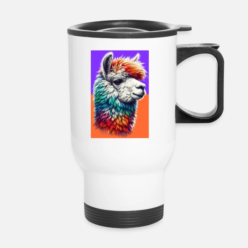 Alpaka - Thermobecher mit Tragegriff - Weiß