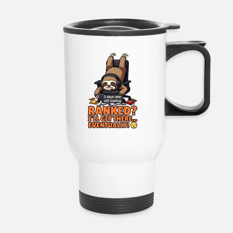 Patient Gaming Sloth - Thermal mug with handle - white