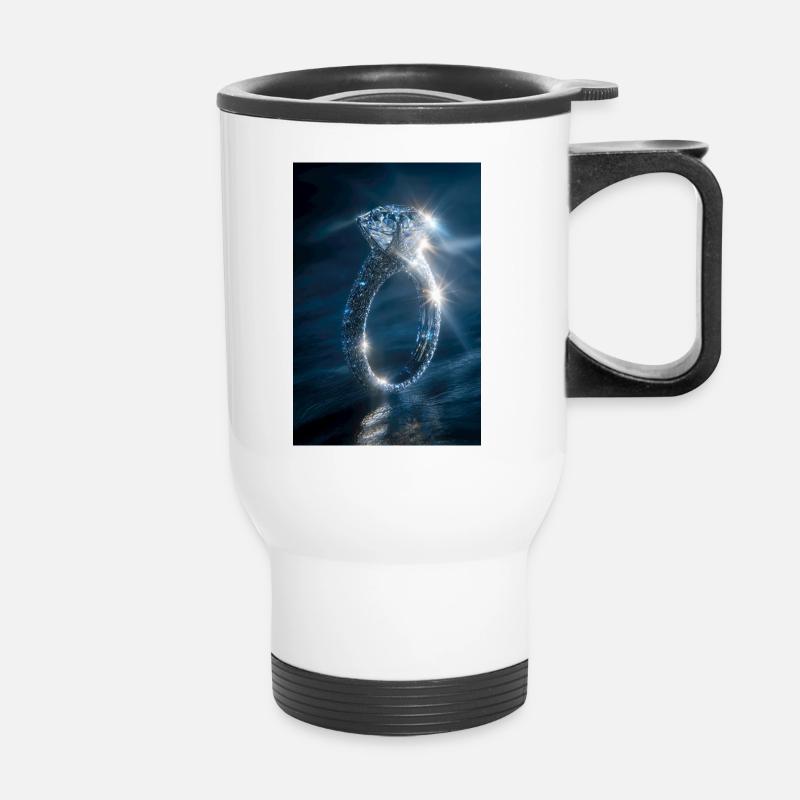 Éclat de bague en diamant - Tasse isotherme avec poignée - blanc