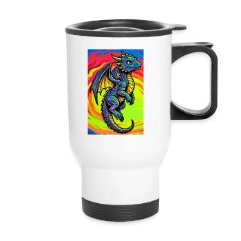 dragon - Thermal mug with handle - white - Front