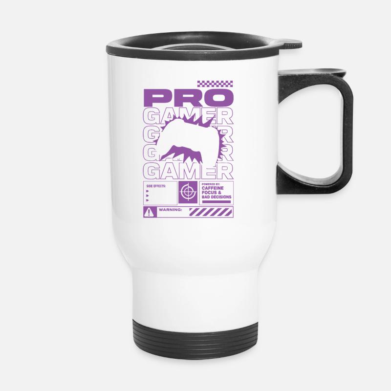 Pro Gamer Caffeine Powered Design - Thermobecher mit Tragegriff - Weiß