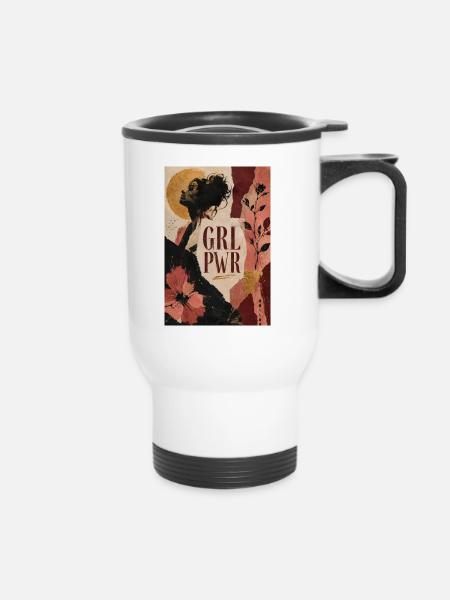GRL PWR - Thermobecher mit Tragegriff - Weiß