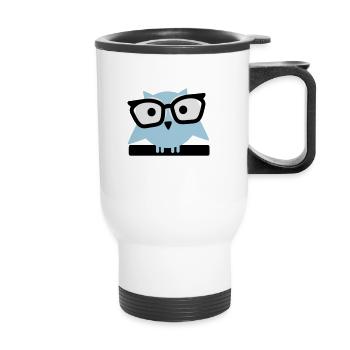 owl with glasses - Thermosmok met draagring - wit - Voor