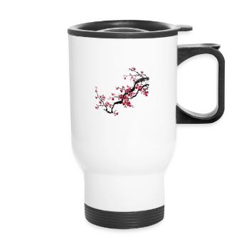 Japan cherry tree - Thermal mug with handle - white - Front