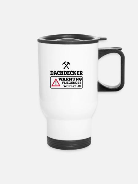 Dachdecker - Thermobecher mit Tragegriff - Weiß