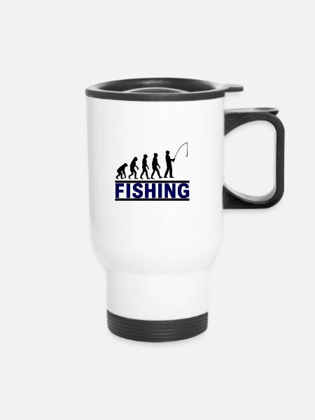 Angeln Evolution Fisherman - Thermobecher mit Tragegriff - Weiß