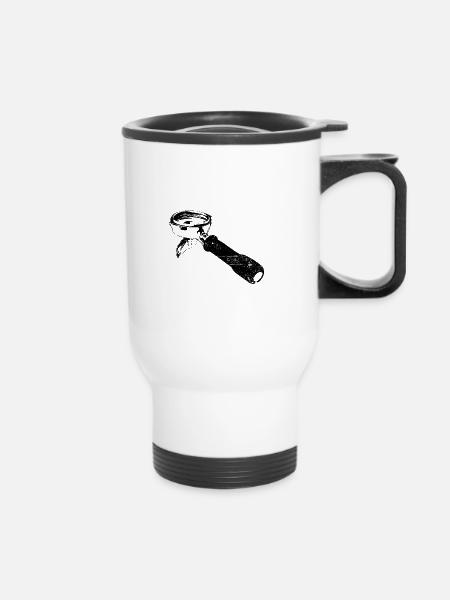 Espresso Siebträger - Thermobecher mit Tragegriff - Weiß
