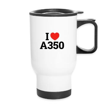 I love A350 - Thermobecher mit Tragegriff - Weiß - Vorne