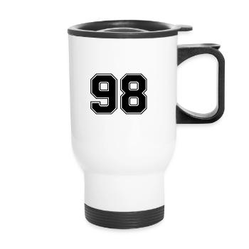 98 nombre de maillots - Tasse isotherme avec poignée - blanc - Devant