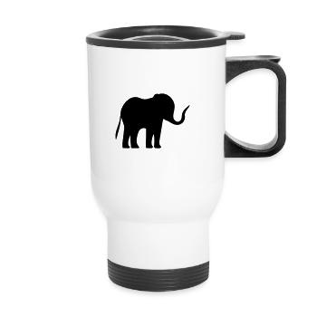 éléphant - Tasse isotherme avec poignée - blanc - Devant