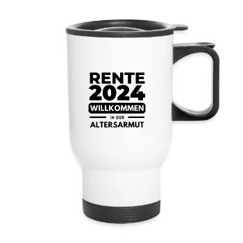 Pension 2024 Welcome to old-age poverty Pensioners - Thermal mug with handle - white - Front
