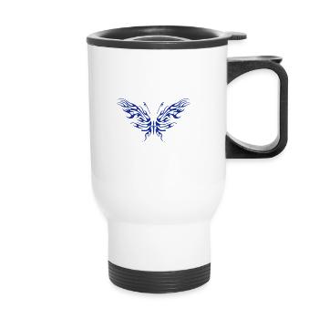 Butterfly_0045 - Thermal mug with handle - white - Front