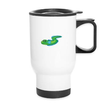 Dessin animé anguille - Tasse isotherme avec poignée - blanc - Devant