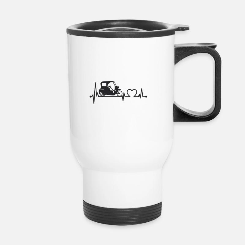 Simson Duo heartbeat noir - Tasse isotherme avec poignée - blanc