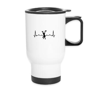Rythme cardiaque - Tasse isotherme avec poignée - blanc - Devant