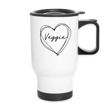 VEGGIE HEART - Thermal mug with handle - white - Front