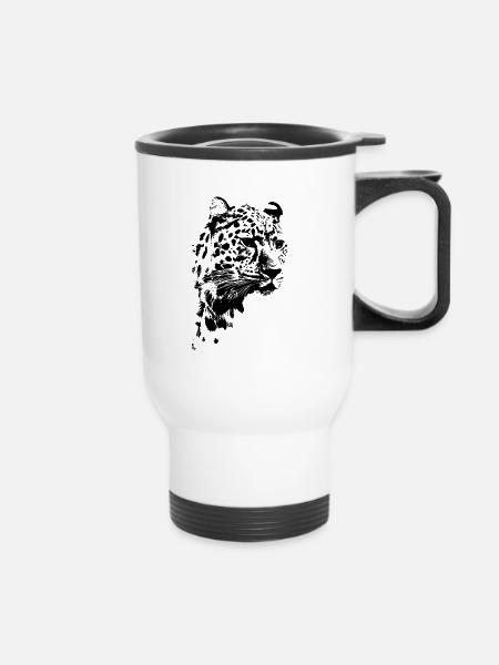 Gepard - Thermobecher mit Tragegriff - Weiß