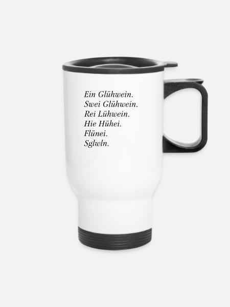 Glühwein-Abend - Thermobecher mit Tragegriff - Weiß