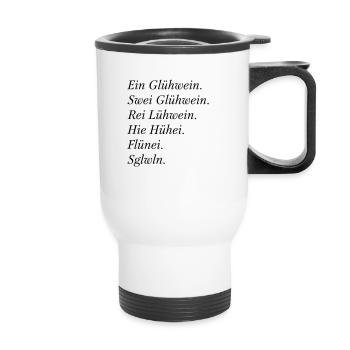 Glühwein-Abend - Thermobecher mit Tragegriff - Weiß - Vorne