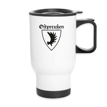 East Prussia - Coat of arms with Elchschaufel - Thermal mug with handle - white - Front