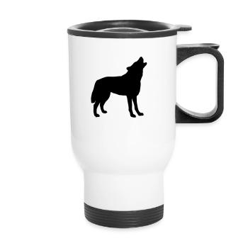 wolf_092011_a_1c - Tasse isotherme avec poignée - blanc - Devant