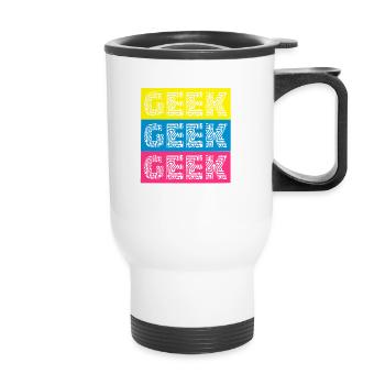 geek - Tasse isotherme avec poignée - blanc - Devant