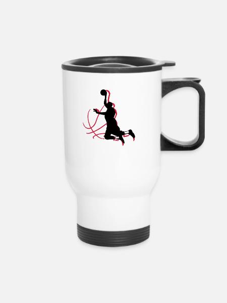 basketball - Tasse isotherme avec poignée - blanc