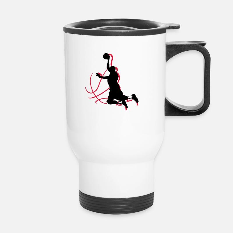basketball - Tasse isotherme avec poignée - blanc