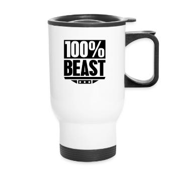 100percent_beast_f1 - Tasse isotherme avec poignée - blanc - Devant
