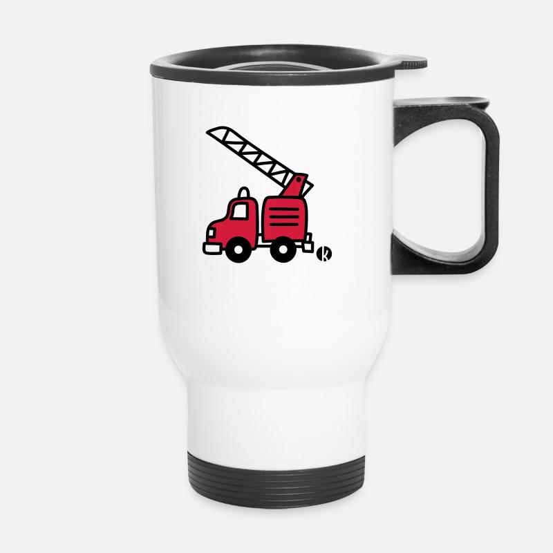 Feuerwehrauto (c) - Fire Truck - Thermal mug with handle - white