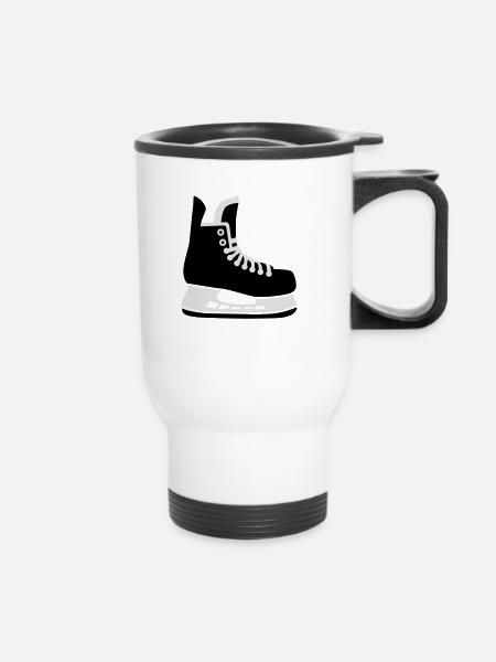 Schlittschuh - Thermobecher mit Tragegriff - Weiß