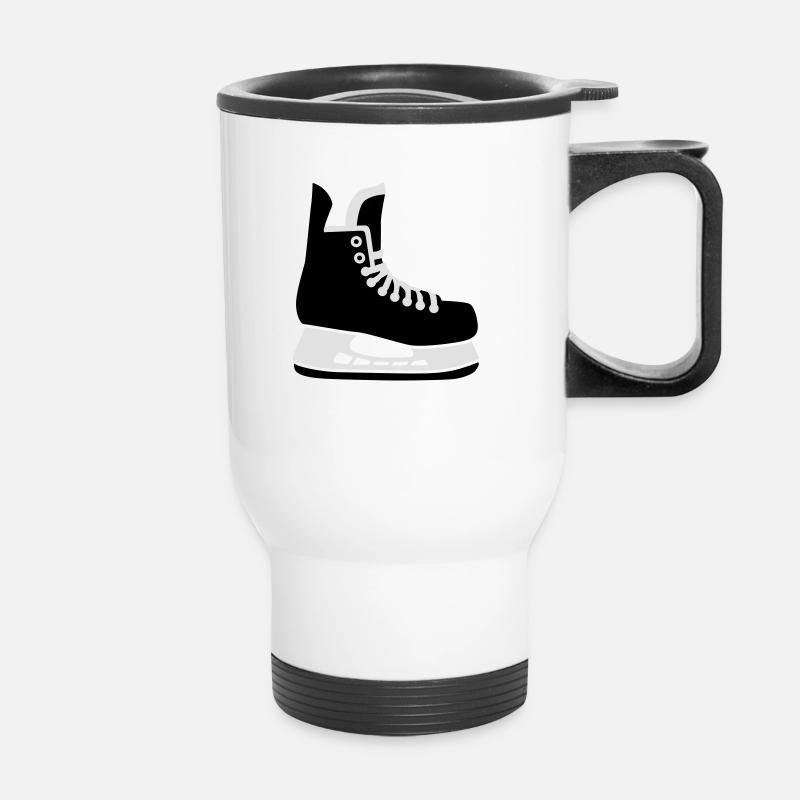 Schlittschuh - Thermobecher mit Tragegriff - Weiß