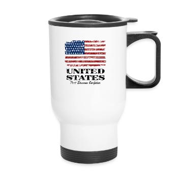 USA Flag - Vintage Look - Thermal mug with handle - white - Front