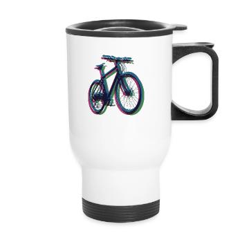 Bike Fahrrad Outdoor Fun Radsport Radtour Freiheit - Thermobecher mit Tragegriff - Weiß - Vorne