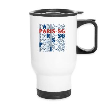 Paris-SG cadeau humoristique pour footballeur - Tasse isotherme avec poignée - blanc - Devant