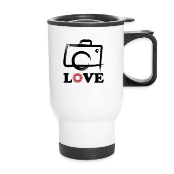 Love Photography - Tasse isotherme avec poignée - blanc - Devant