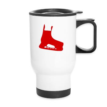 Patin à glace rouge - Tasse isotherme avec poignée - blanc - Devant