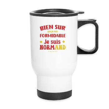 Je suis formidable je suis normand cadeau normand - Tasse isotherme avec poignée - blanc - Devant