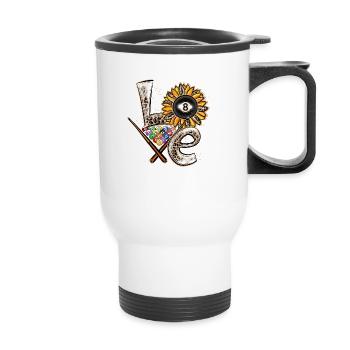 Love Billiard Player - Thermal mug with handle - white - Front