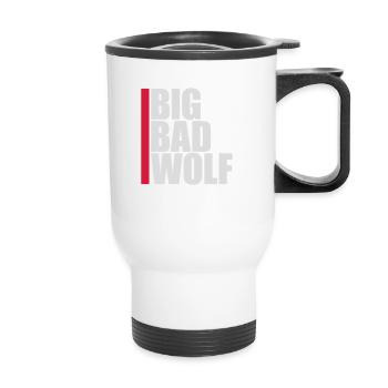 big bad wolf quote - Thermal mug with handle - white - Front