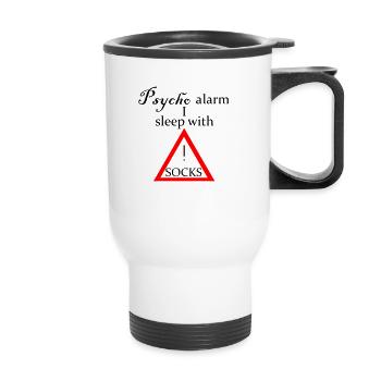 Psycho alarm - Lettering - Thermal mug with handle - white - Front