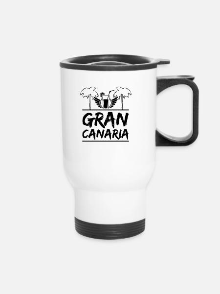 Gran Canaria - Thermobecher mit Tragegriff - Weiß