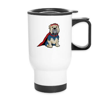 Supertchup the hero dog - Thermal mug with handle - white - Front