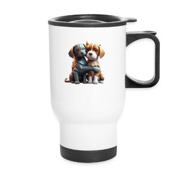 Amour de chien - Tasse isotherme avec poignée - blanc - Devant