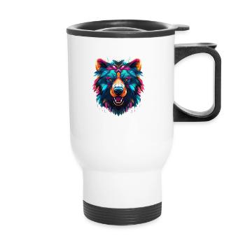Colorful Bear 3 - Thermal mug with handle - white - Front