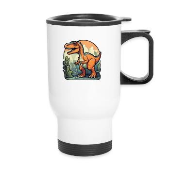 Cartoon Dinosaur - Thermal mug with handle - white - Front