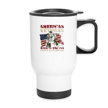 Army War Military Uniform Force Soldier Camouflage - Thermal mug with handle - white - Front